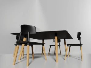 Table and chairs for rendering 3D Model
