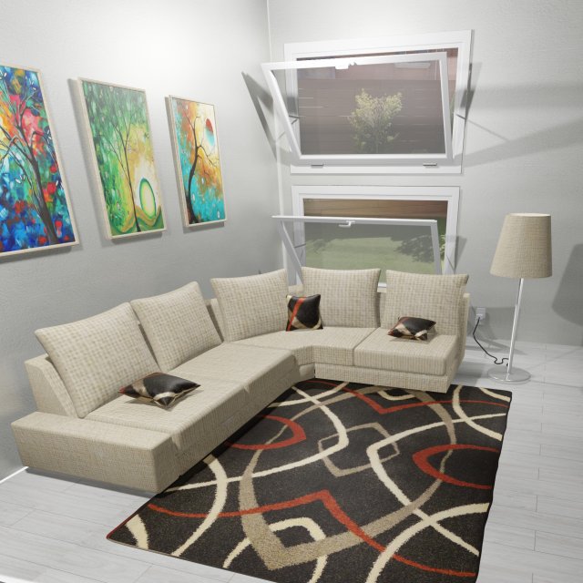 Living or living room drawn in 3d 3D 모델 .c4d .max .obj .3ds .fbx .stl .blend