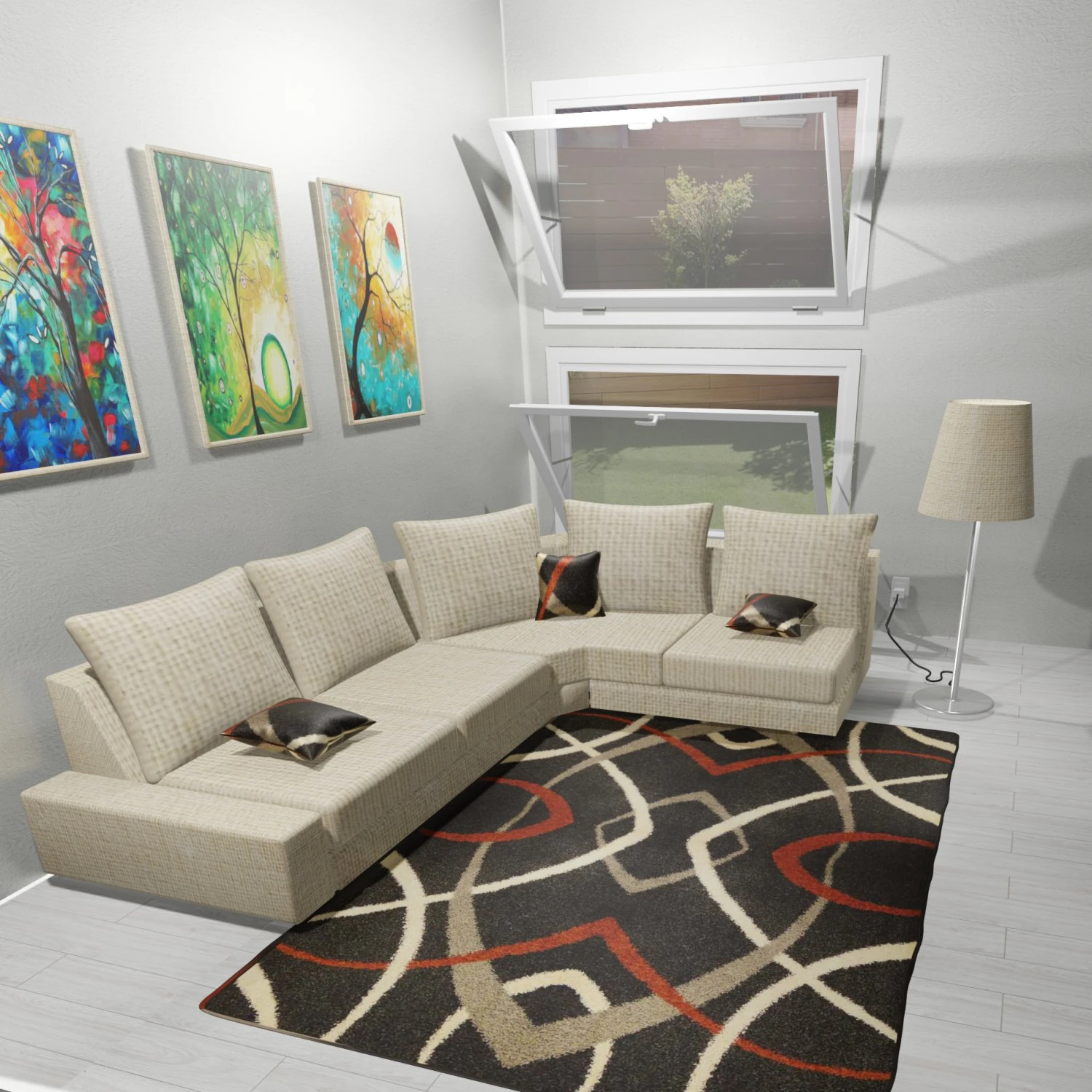 Living or living room drawn in 3d 3D Model .c4d .max .obj .3ds .fbx .stl .blend