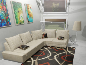 Living or living room drawn in 3d Modelo 3D