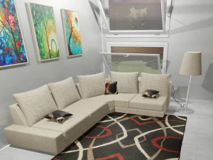 Soggiorno o soggiorno disegnato in 3d Modello 3D