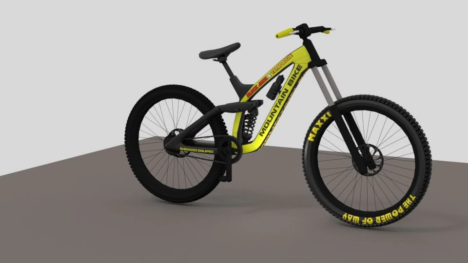 3d drawing of a mountain bike 3D Model .c4d .max .obj .3ds .fbx .stl .blend 