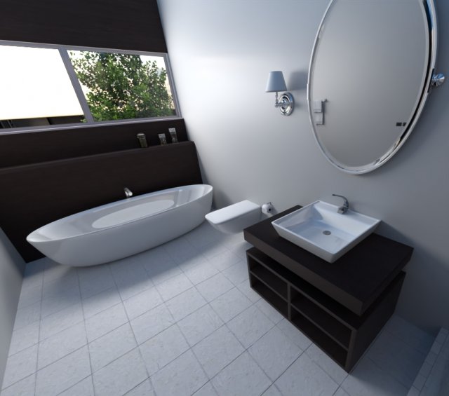Bathroom in 3 dimensions 3D 模型 .c4d .max .obj .3ds .fbx .stl .blend 