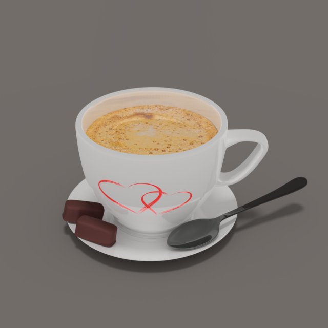 Cup of coffee in 3 dimensions Modelo 3D .c4d .max .obj .3ds .fbx .stl .blend 