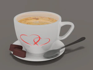 Cup of coffee in 3 dimensions 3D Model