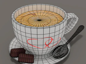 Cup of coffee in 3 dimensions 3D Model