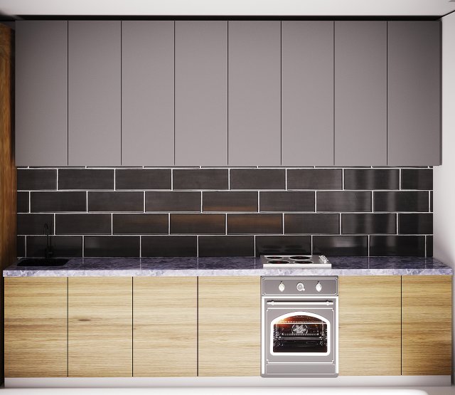 Modern Kitchen 3D Model .c4d .max .obj .3ds .fbx .stl .blend 