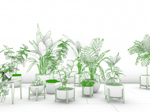 Plants potted plants landscape trees cacti green plants Modèle 3D