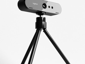Logitech BRIO UHD 4K Webcam and Tripod 3D Model
