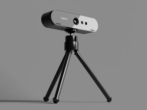 Logitech BRIO UHD 4K Webcam and Tripod 3D Model