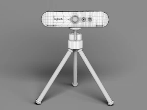 Logitech BRIO UHD 4K Webcam and Tripod 3D Model