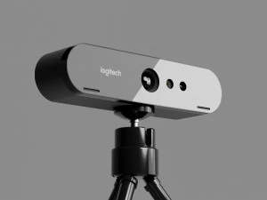 Logitech BRIO UHD 4K Webcam and Tripod 3D Model