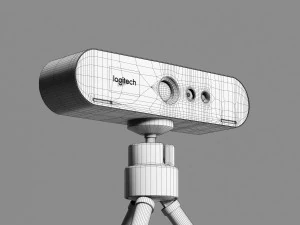 Logitech BRIO UHD 4K Webcam and Tripod 3D Model