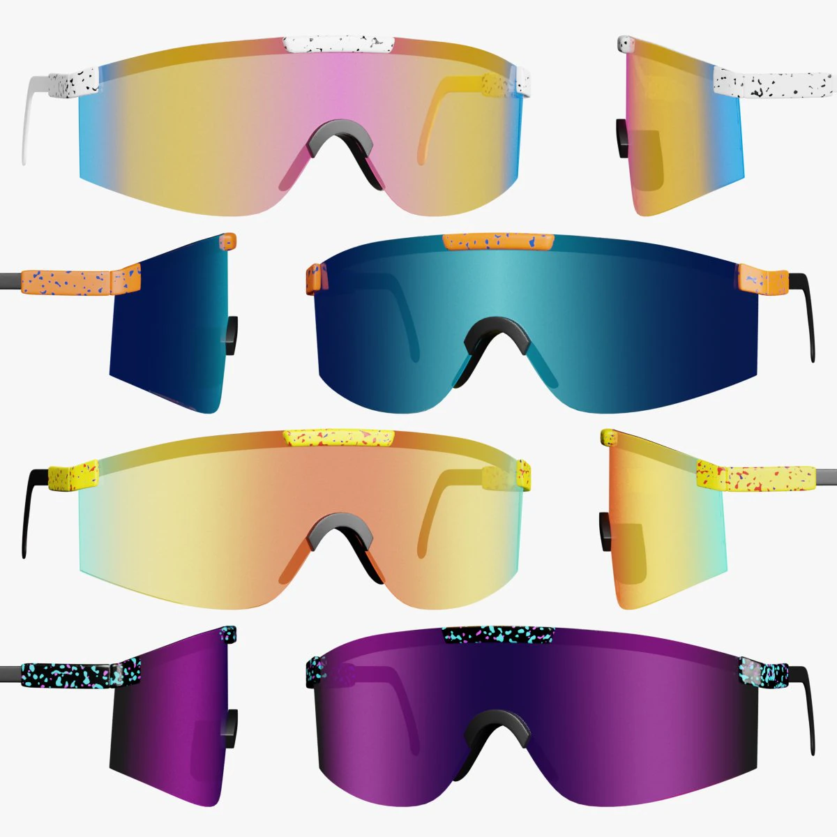 Pit Viper Sport Sunglasses UV Protection Outdoor Sunglasses 3D Model .c4d .max .obj .3ds .fbx .stl .blend 