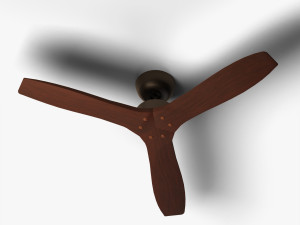 Wooden Ceiling Fan Low Poly 3D-Modell