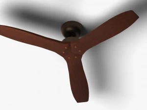 Wooden Ceiling Fan Low Poly 3D Model