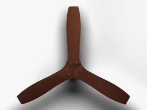 Wooden Ceiling Fan Low Poly Modelo 3D