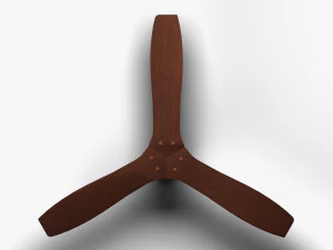 Wooden Ceiling Fan Low Poly 3D Model