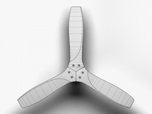 Wooden Ceiling Fan Low Poly Modelo 3D