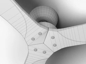 Wooden Ceiling Fan Low Poly 3D Model