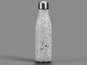 Stainless Steel Water Bottle Topographic Line Hydroflask 3D Model