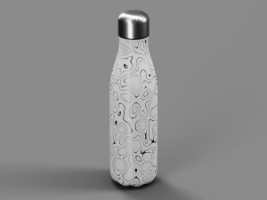 Stainless Steel Water Bottle Topographic Line Hydroflask Model 3D