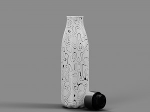 Stainless Steel Water Bottle Topographic Line Hydroflask Model 3D