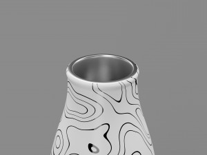 Stainless Steel Water Bottle Topographic Line Hydroflask Model 3D
