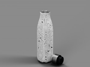 Stainless Steel Water Bottle Topographic Line Hydroflask Model 3D