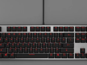 Mechanical Keyboard Coolermaster Metal Base Red Switches 3D Model