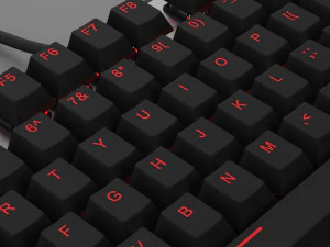 Mechanical Keyboard Coolermaster Metal Base Red Switches 3D Model