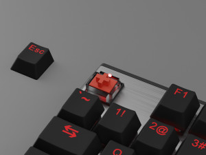 Mechanical Keyboard Coolermaster Metal Base Red Switches 3D Модель