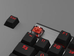 Mechanical Keyboard Coolermaster Metal Base Red Switches 3D Model