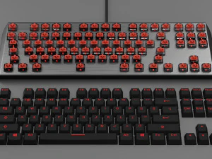 Mechanical Keyboard Coolermaster Metal Base Red Switches 3D Model
