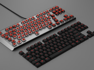 Mechanical Keyboard Coolermaster Metal Base Red Switches 3D Модель