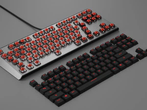 Mechanical Keyboard Coolermaster Metal Base Red Switches 3D Model