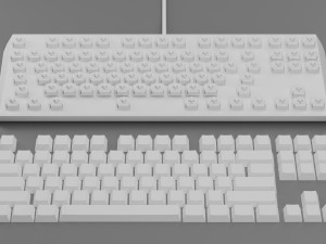 Mechanical Keyboard Coolermaster Metal Base Red Switches 3D Модель