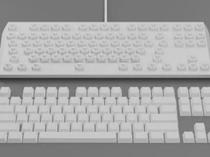 Mechanical Keyboard Coolermaster Metal Base Red Switches 3D Model