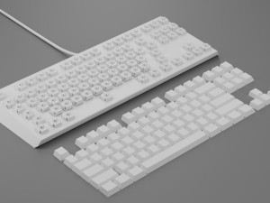 Mechanical Keyboard Coolermaster Metal Base Red Switches 3D Модель