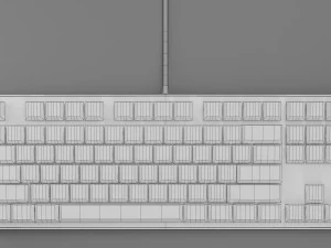 Mechanical Keyboard Coolermaster Metal Base Red Switches 3D Model