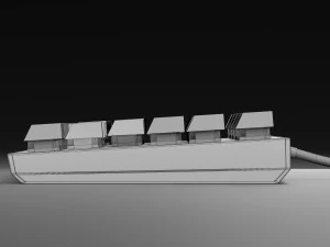 Mechanical Keyboard Coolermaster Metal Base Red Switches 3D Model