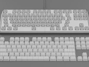Mechanical Keyboard Coolermaster Metal Base Red Switches 3D Model