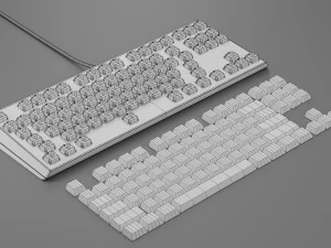 Mechanical Keyboard Coolermaster Metal Base Red Switches 3D Model