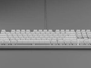 Mechanical Keyboard Coolermaster Metal Base Red Switches 3D Model