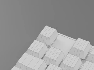Mechanical Keyboard Coolermaster Metal Base Red Switches 3D Model