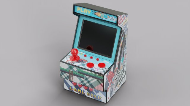 Arcade Machine Retro Miniature Console Modèle 3D .c4d .max .obj .3ds .fbx .stl .blend 