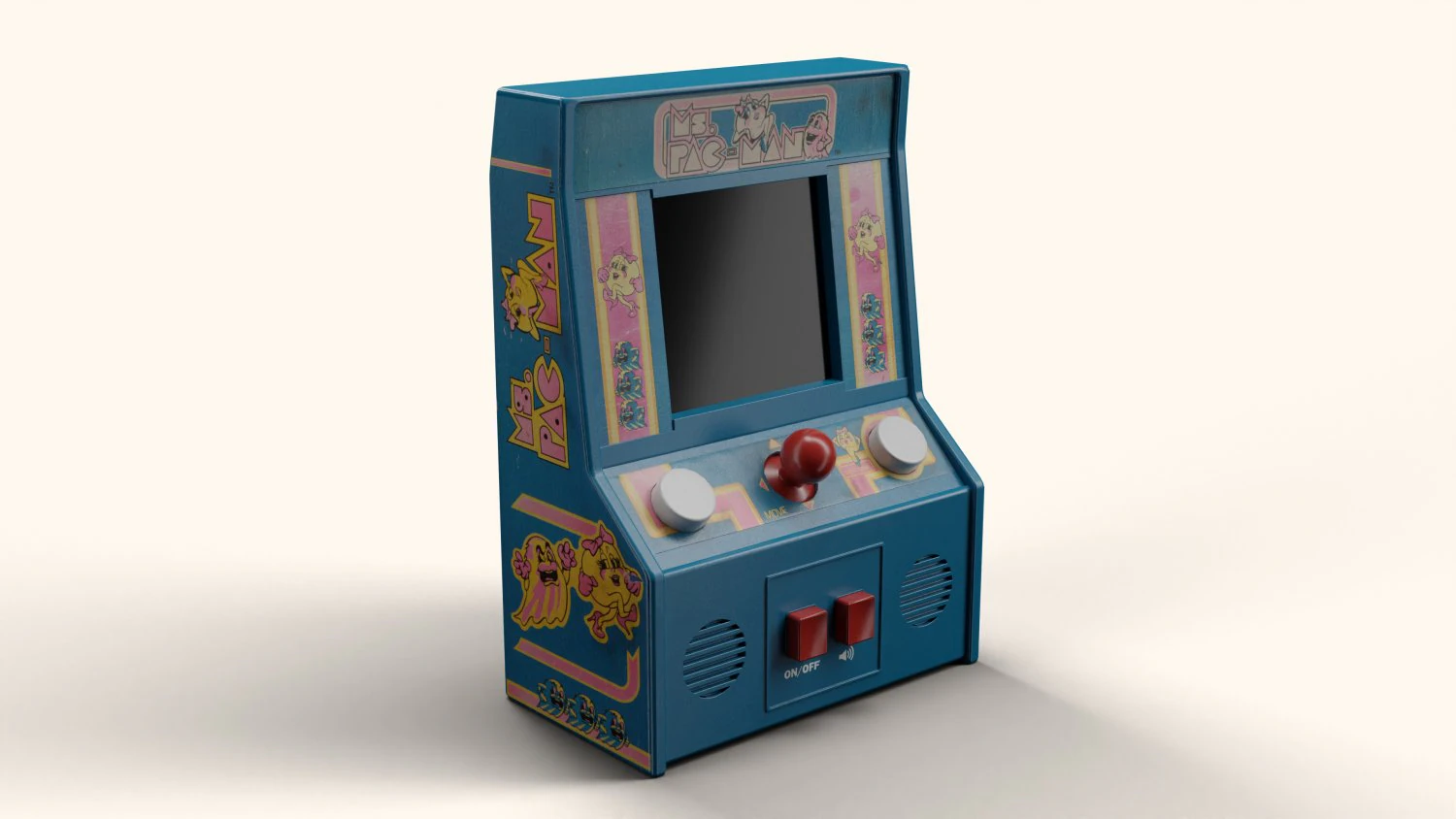 Ms Pacman Mini Arcade Machine Portable Device 3D Model .c4d .max .obj .3ds .fbx .stl .blend