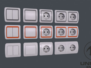 Electrical Switches and Outlets Modello 3D