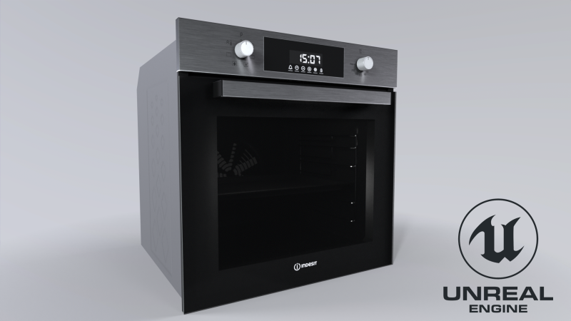 Indesit IFE 3644 IX 3Dモデル .c4d .max .obj .3ds .fbx .stl .blend