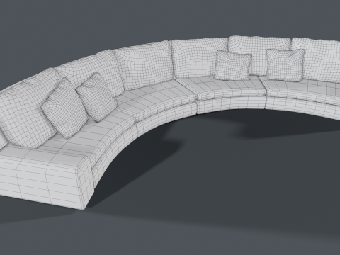 Semicircular sofa BEN BEN 3D Model